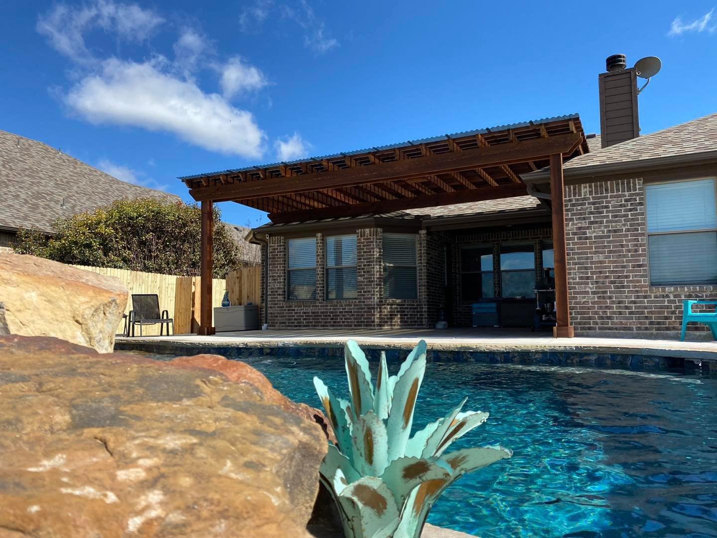 custom pergola for pool deck
