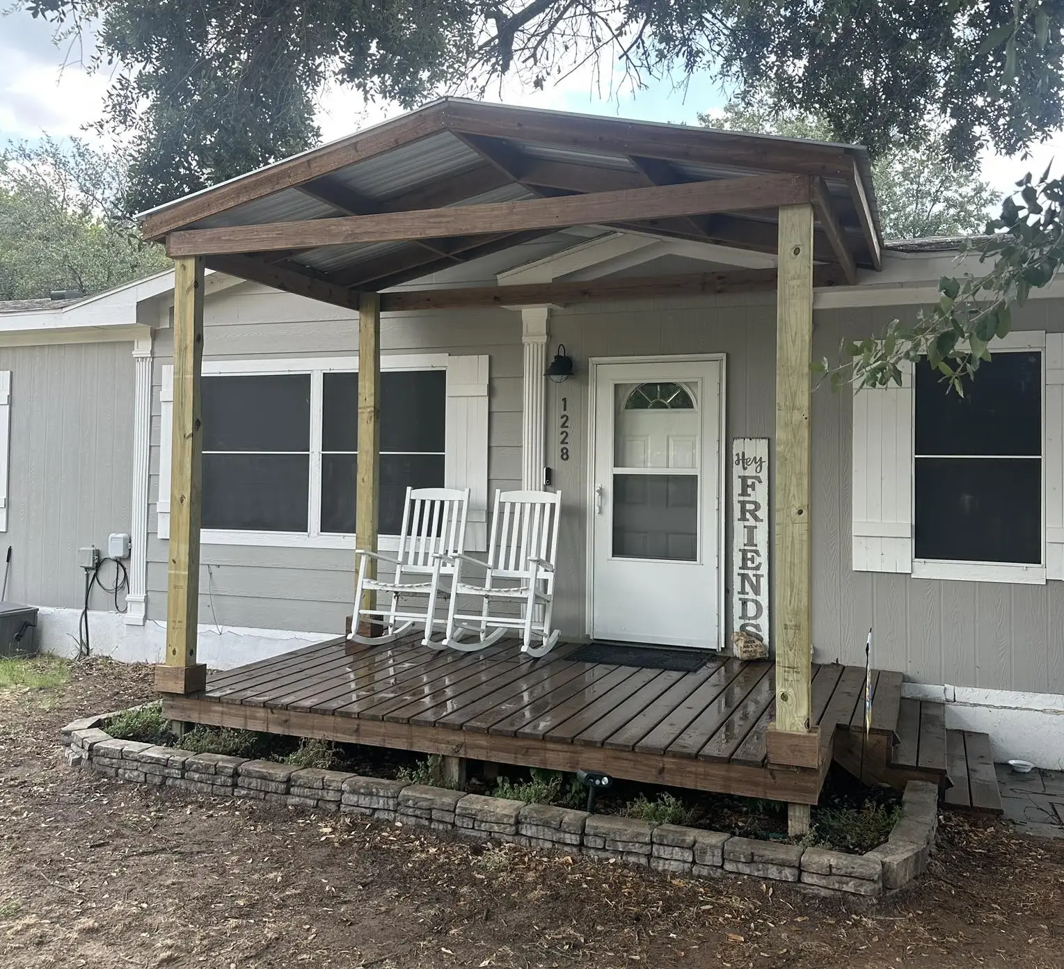 new deck build with patio cover
