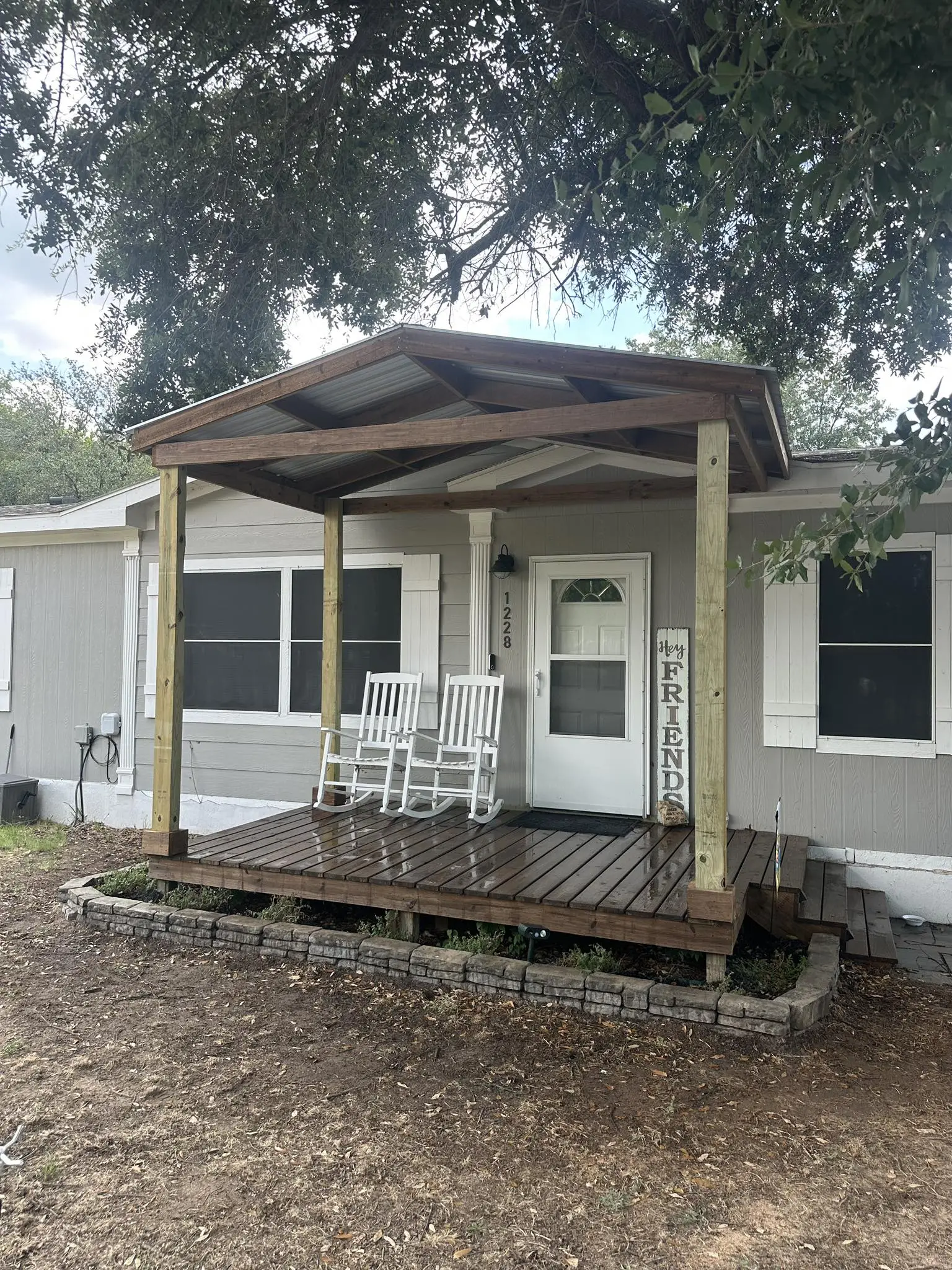 front porch with pergola cover