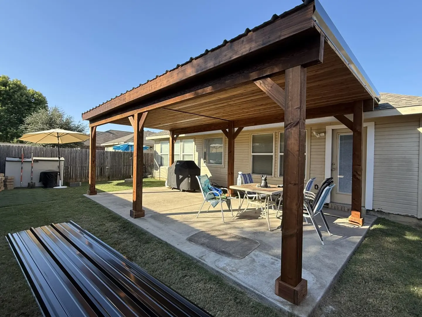 new patio cover installation