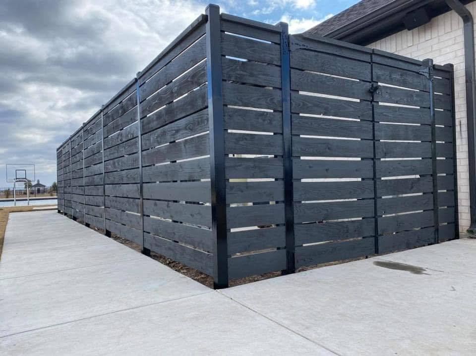 black wood privacy fence